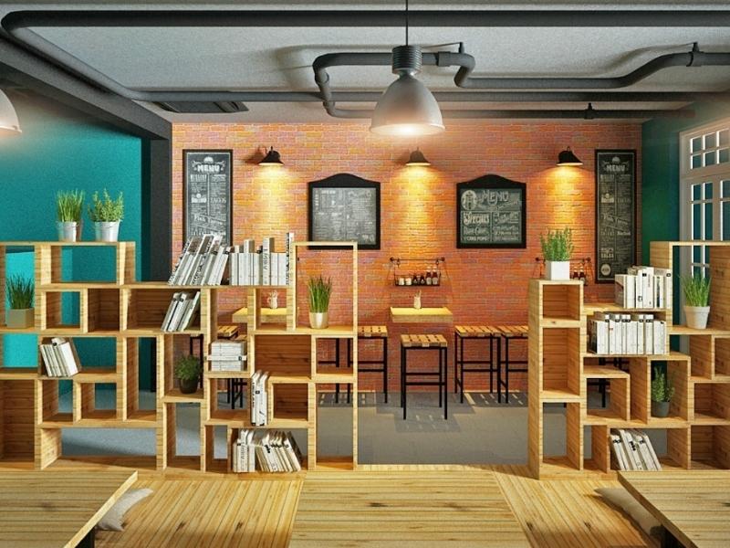 Không gian thiết kế quán cafe sách độc đáo