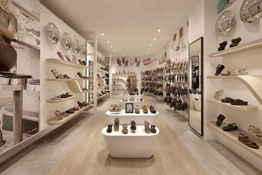 Mẫu thiết kế thi công shop giày dép