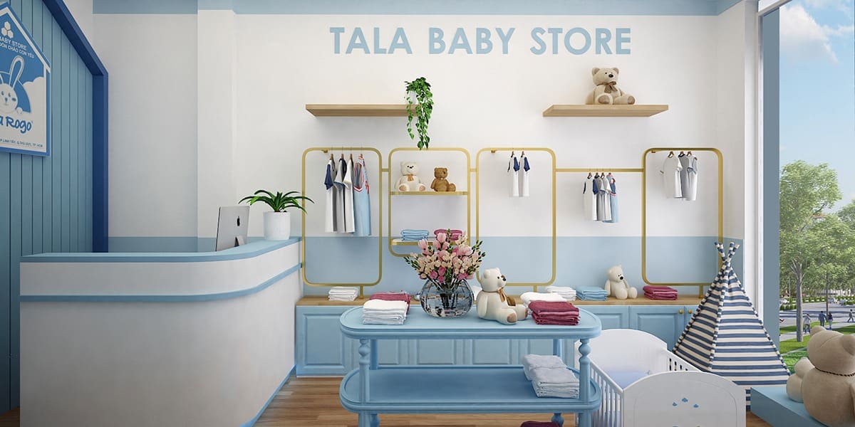 thiết kế shop quần áo trẻ em