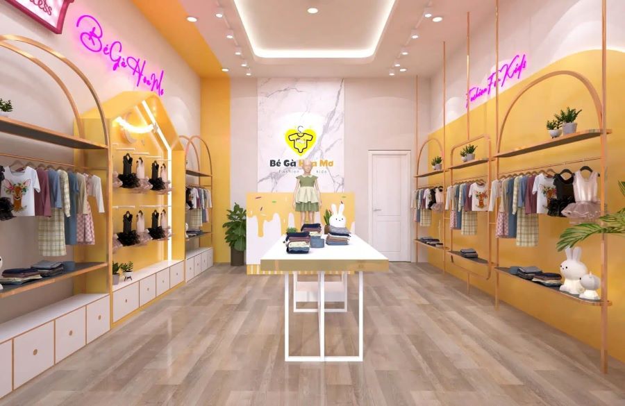 thi công shop quần áo trẻ em