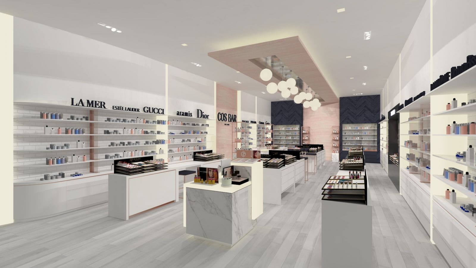 tham khảo mẫu thiết kế showroom mỹ phẩm – thời trang
