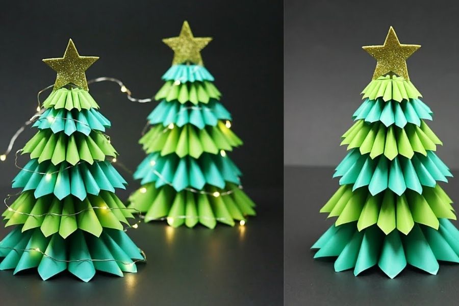 Trang trí noel cửa hàng bằng đồ handmade