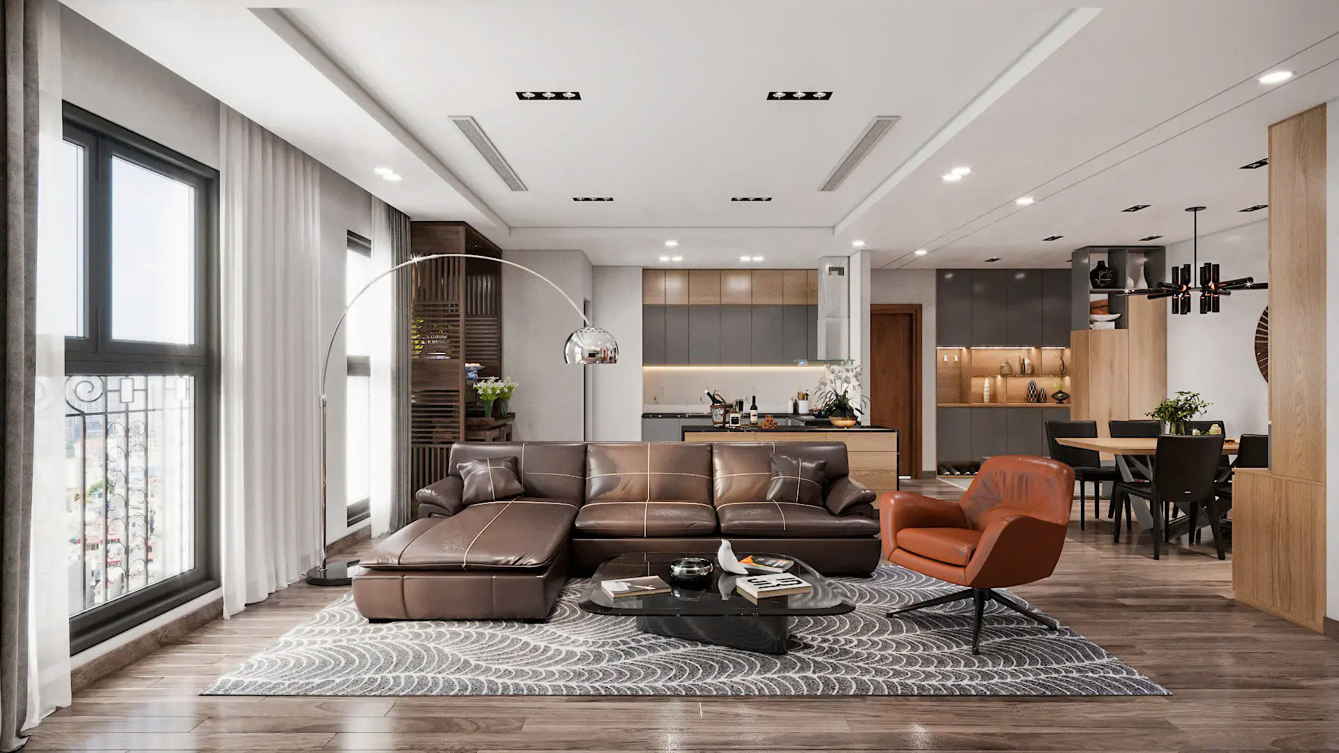 Không gian shophouse hiện đại với thiết kế nội thất tone màu trung tính