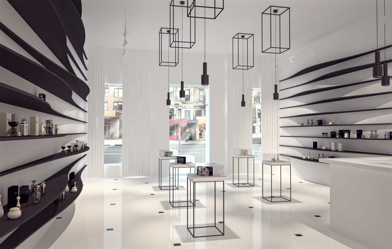 Mẫu shop nước hoa hiện đại, tối giản - Mẫu 3