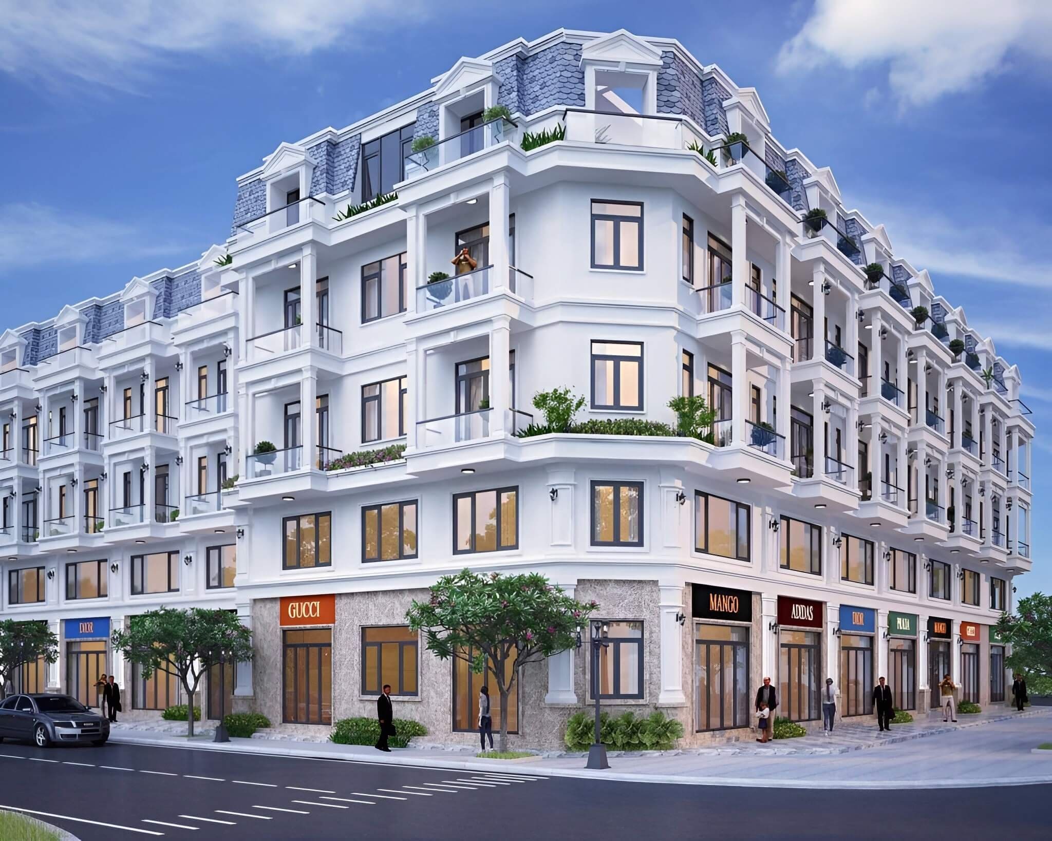 Mặt tiền shophouse thu hút khách