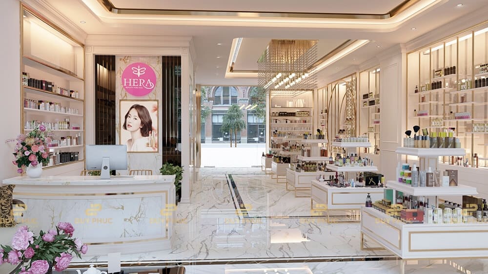 Không gian mẫu thiết kế shophouse cho shop mỹ phẩm