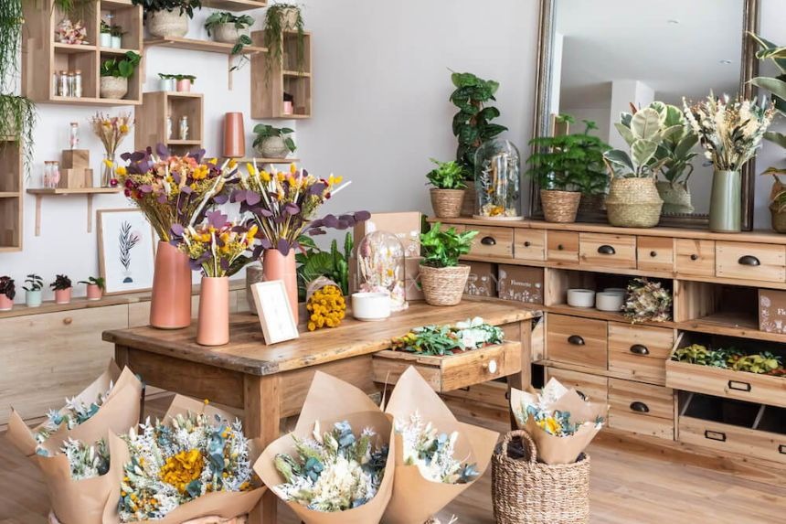 Một số mẫu yhiết kế shop hoa phong cách rustic mộc mạc do Gia Long tổng hợp 2
