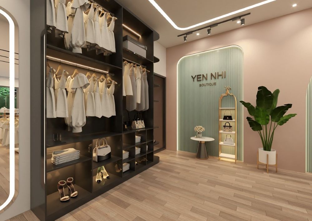 Tham khảo mẫu thiết kế cửa hàng quần áo sang trọng do Gia Long sưu tầm