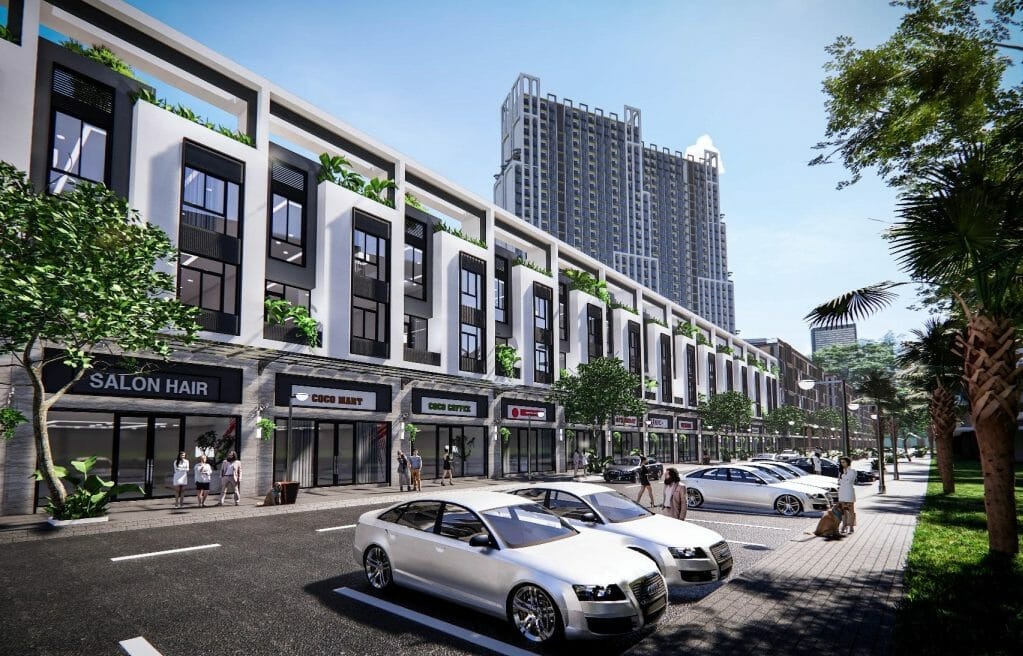 Mặt tiền shophouse thu hút khách hàng Mặt tiền shophouse thu hút khách hàng
