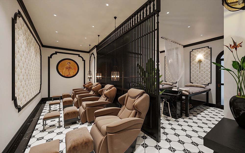 Mẫu thiết kế spa phong cách indochine sang trọng 