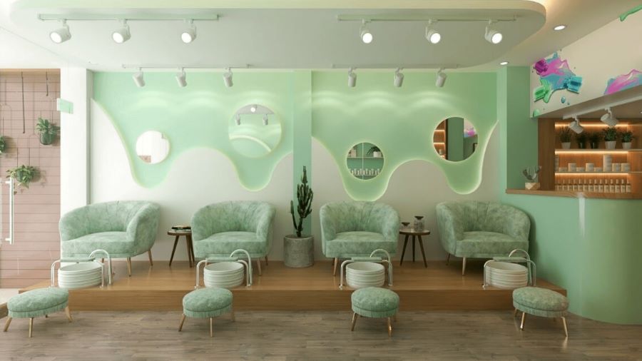 Thiết kế tiệm nail phong cách Hàn Quốc Thiết kế tiệm nail phong cách Hàn Quốc