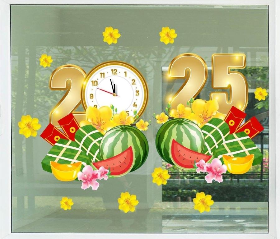 Mẫu Decal Tết trang trí cửa hàng - Mẫu 2 Mẫu Decal Tết trang trí cửa hàng - Mẫu 2
