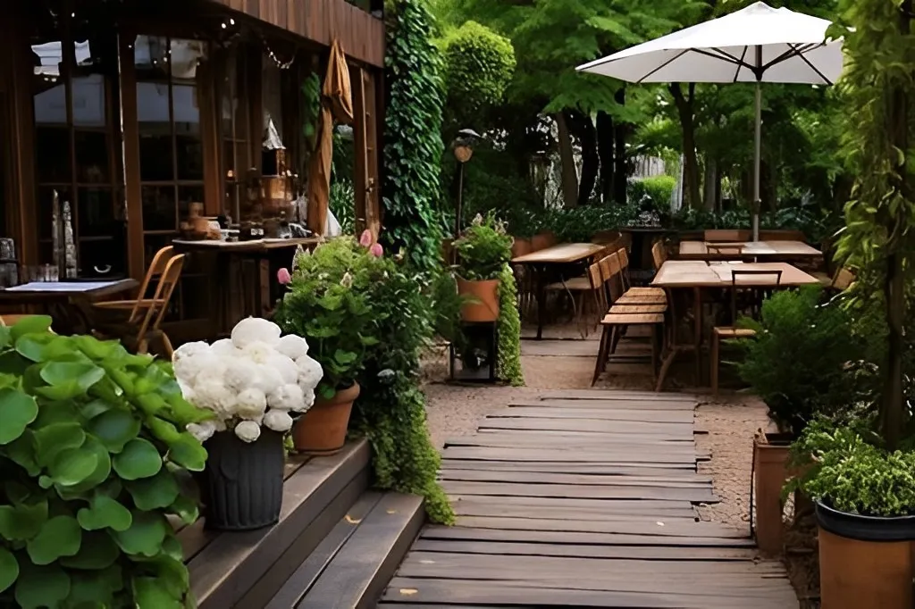 Thiết kế quán cà phê sân vườn phong cách Tropical Garden 2