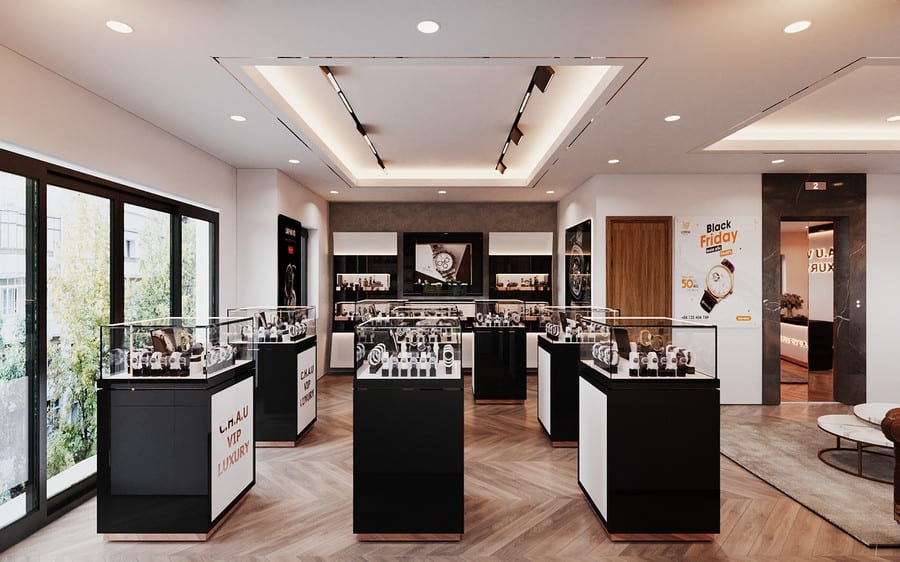 Mẫu thiết kế shop đồng hồ được ưa chuộng nhất năm - Mẫu 7 Mẫu thiết kế shop đồng hồ được ưa chuộng nhất năm - Mẫu 7