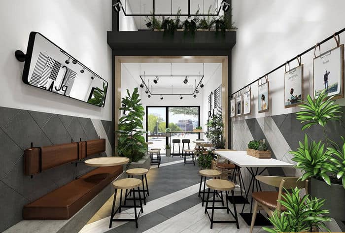 Quán cafe 20m2 với không gian hẹp tạo ra nhiều thách thức