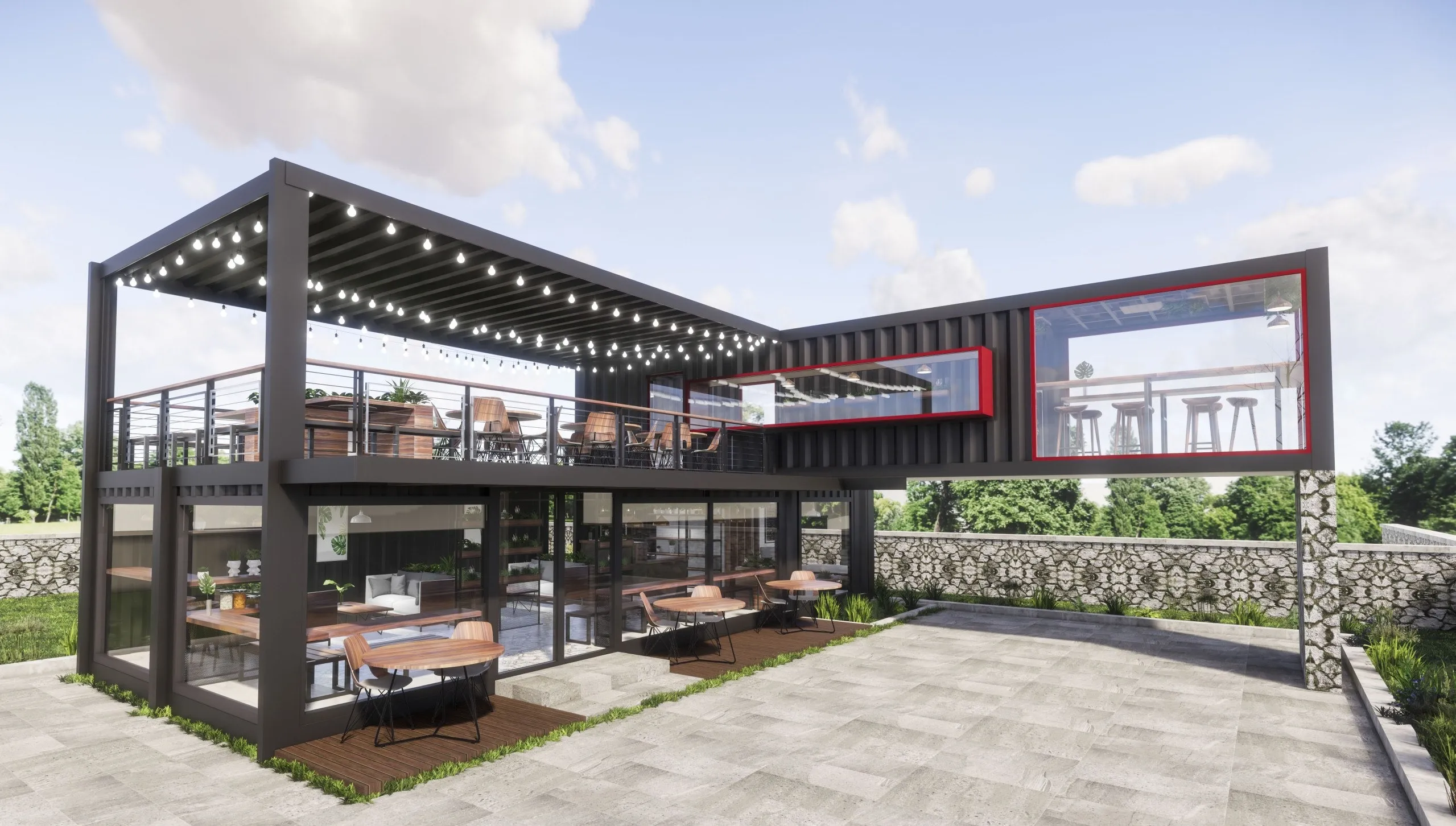 Một số mẫu thiết kế quán cafe có gác lửng Gia Long sưu tầm - Mẫu1 Một số mẫu thiết kế quán cafe có gác lửng Gia Long sưu tầm - Mẫu1