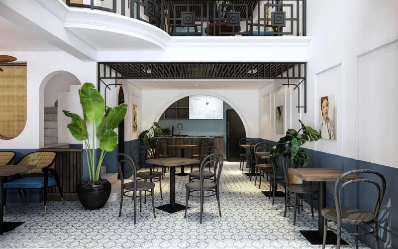 Một số mẫu thiết kế quán cafe có gác lửng Gia Long sưu tầm - Mẫu 3 Một số mẫu thiết kế quán cafe có gác lửng Gia Long sưu tầm - Mẫu 3
