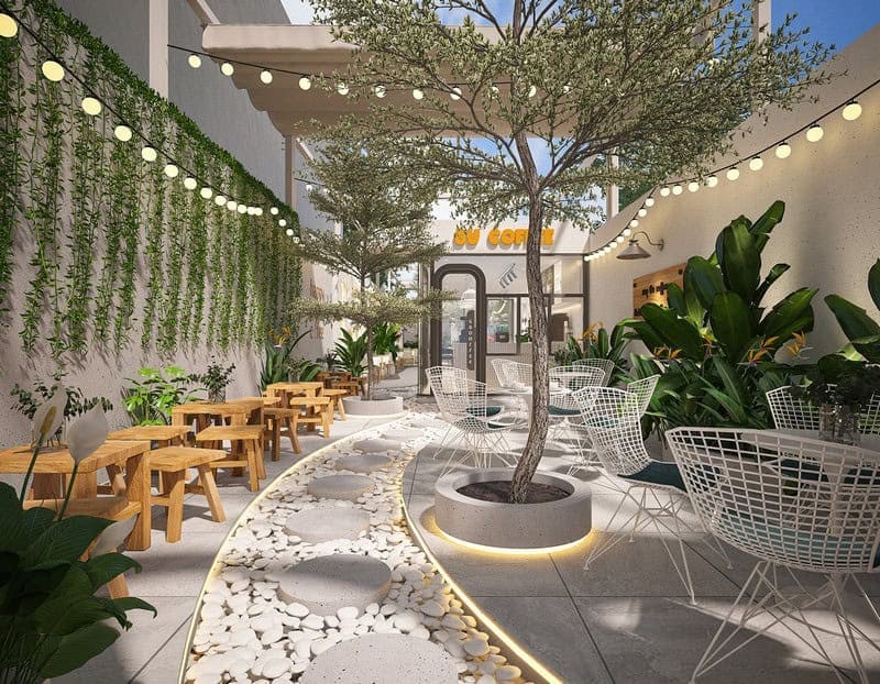 Một số mẫu thiết kế quán cafe cây si không gian mở Một số mẫu thiết kế quán cafe cây si không gian mở