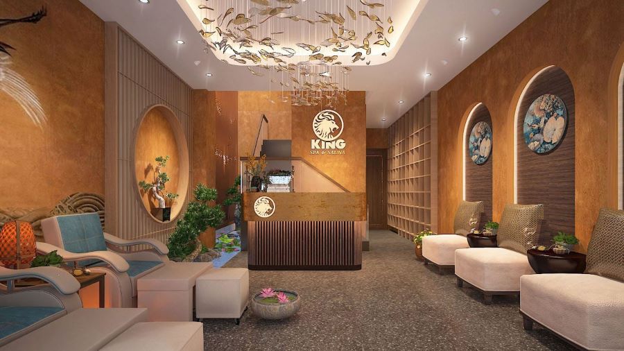 thiết kế spa phong cách mộc