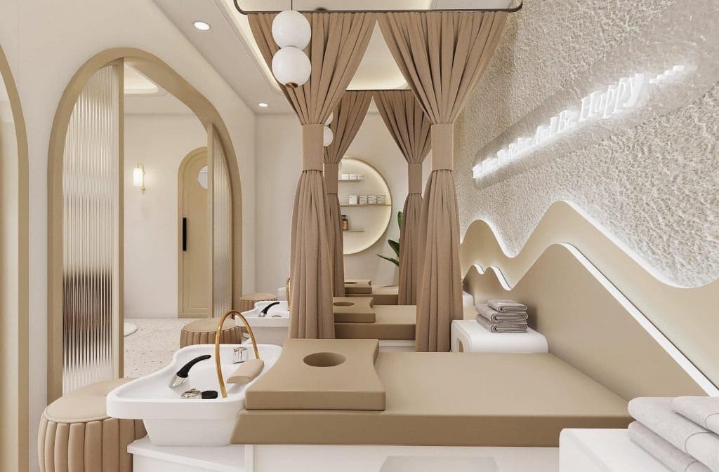 Không gian spa đẹp tại Hà Nội với thiết kế hiện đại và chuyên nghiệp bởi Gia Long Adv. Không gian spa đẹp tại Hà Nội với thiết kế hiện đại và chuyên nghiệp bởi Gia Long Adv.