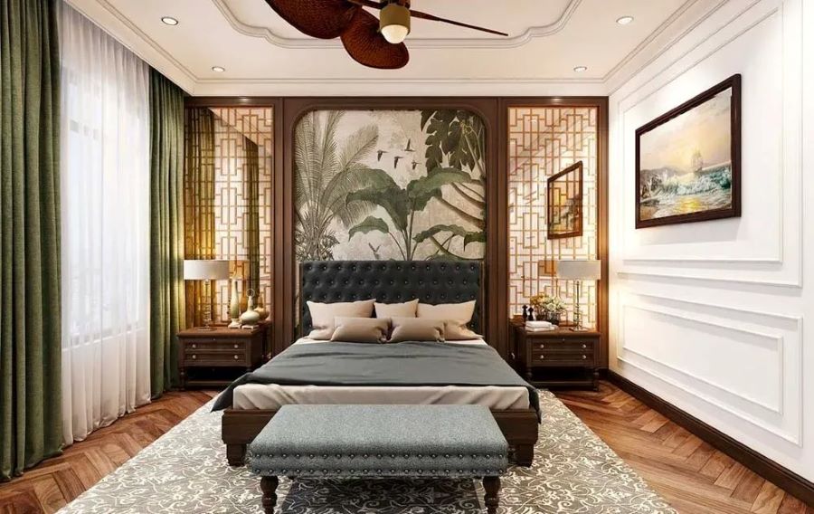 Mẫu phòng ngủ phong cách Indochine Đông Dương độc đáo 1