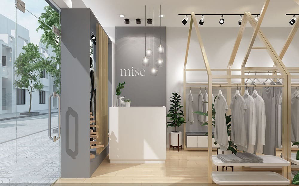 Mẫu thiết kế shop quần áo 15m2 - Mẫu 1 Mẫu thiết kế shop quần áo 15m2 - Mẫu 1