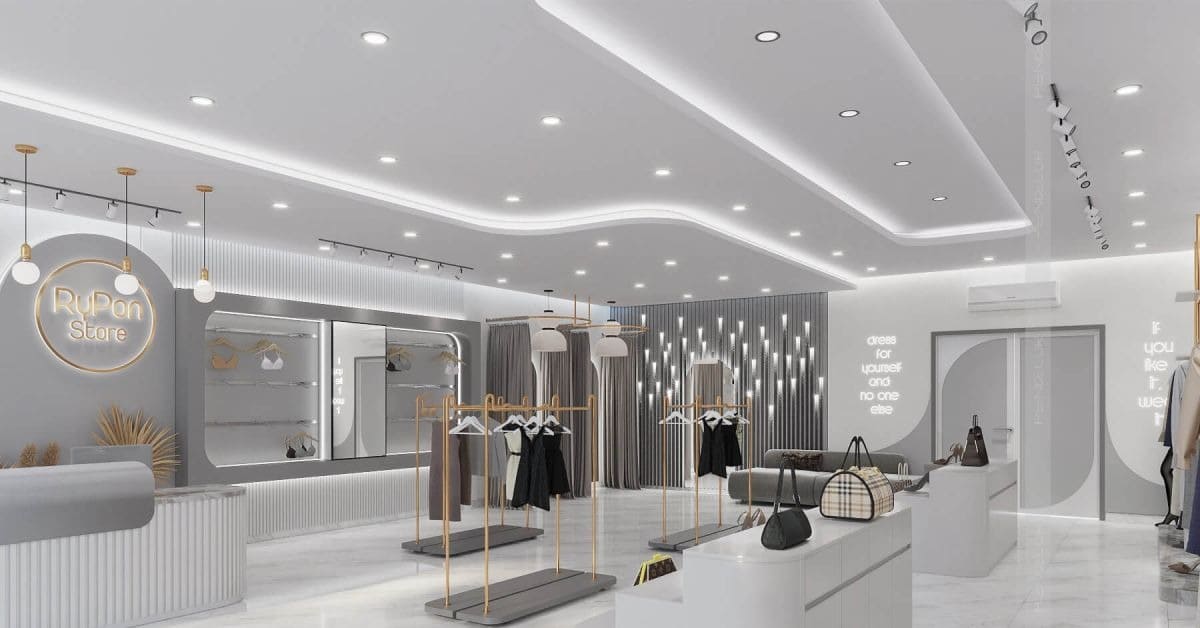 Một số mẫu thiết kế shop quần áo 20m2 theo phong cách Hàn Quốc được ưa thích hiện nay 3
