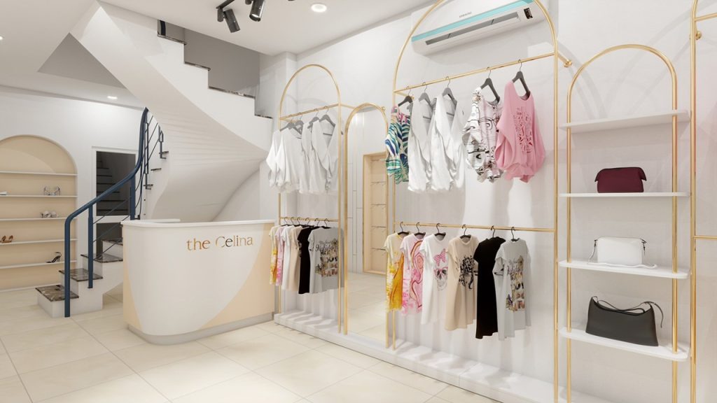 Mẫu thiết kế shop quần áo 40m2 hiện đại Mẫu thiết kế shop quần áo 40m2 hiện đại