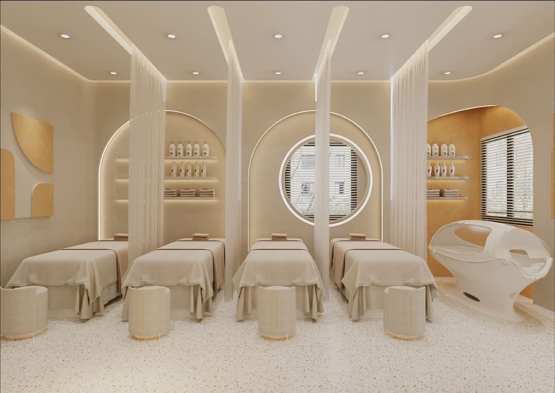 Tham khảo 10 + mẫu thiết kế spa 30m2 đẹp do Gia Long tổng hợp 2