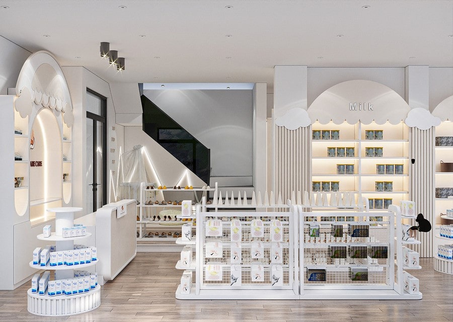 Mẫu shop sữa bỉm phối màu pastel nhẹ nhàng - Mẫu 5 Mẫu shop sữa bỉm phối màu pastel nhẹ nhàng - Mẫu 5