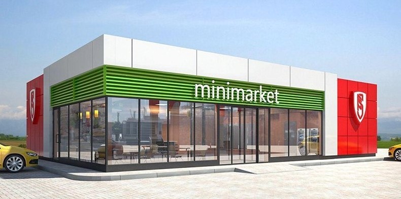 Mẫu thiết kế siêu thị mini 2 mặt tiền - Mẫu 3 Mẫu thiết kế siêu thị mini 2 mặt tiền - Mẫu 3