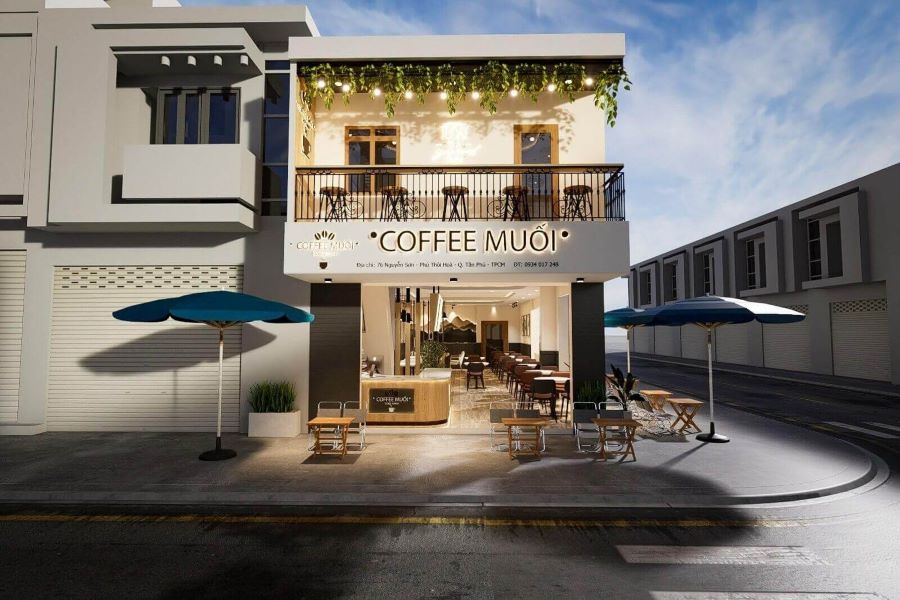 Tiệm bánh cafe 2 mặt tiền với không gian ấm cúng và quầy trưng bày bánh ngọt Tiệm bánh cafe 2 mặt tiền với không gian ấm cúng và quầy trưng bày bánh ngọt