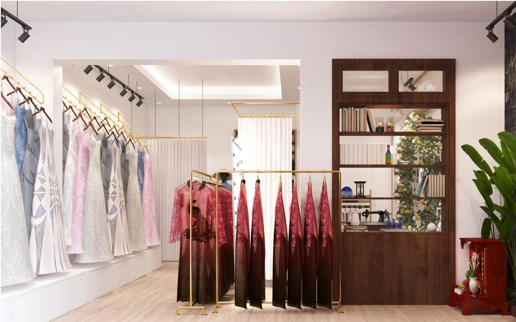 Mẫu showroom áo dài cao cấp, sang trọng - Mẫu 18 Mẫu showroom áo dài cao cấp, sang trọng - Mẫu 18