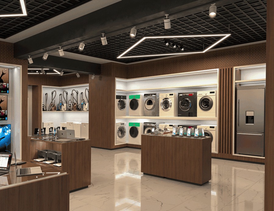 Mẫu showroom đồ gia dụng cao cấp – sang trọng Mẫu showroom đồ gia dụng cao cấp – sang trọng