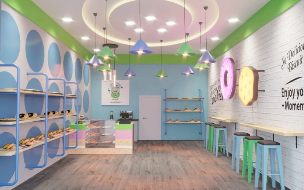 Mẫu thiết kế cửa hàng bánh ngọt tone pastel nhẹ nhàng, tinh tế 5