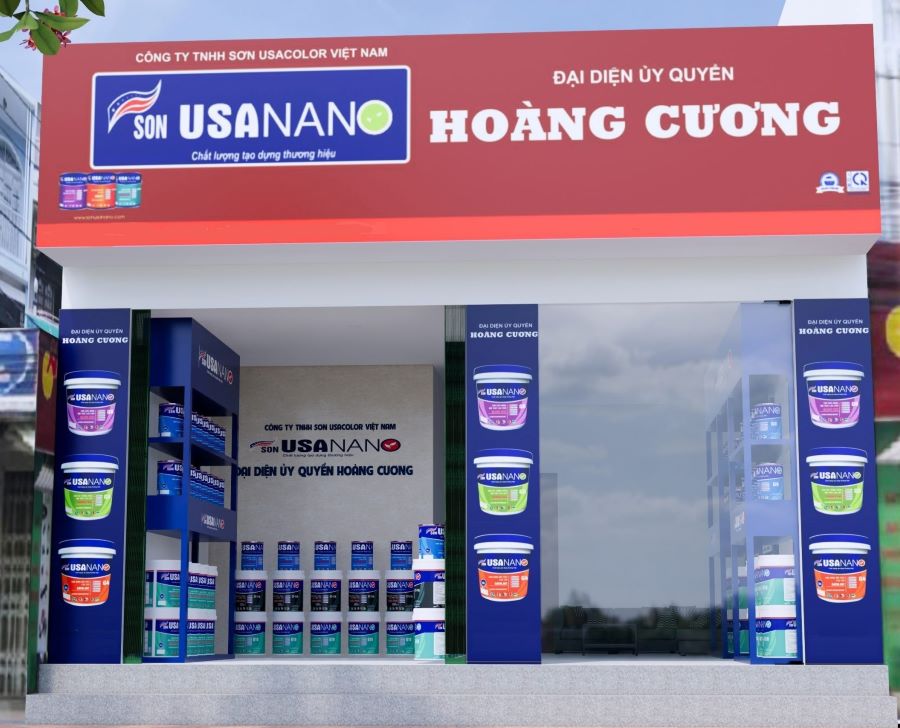 Mẫu thiết kế mặt tiền cửa hàng sơn - Mẫu 2 Mẫu thiết kế mặt tiền cửa hàng sơn - Mẫu 2