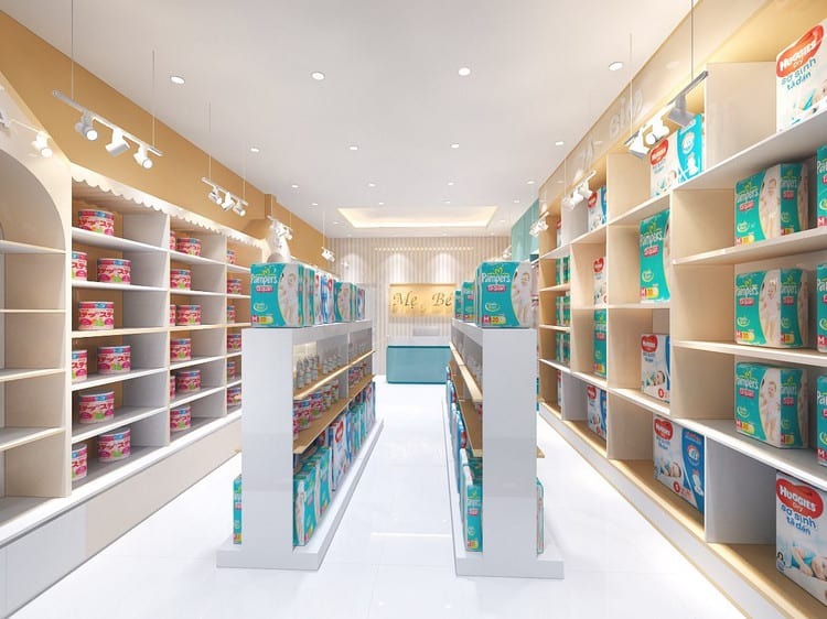 Mẫu shop sữa bỉm phối màu pastel nhẹ nhàng - Mẫu 2 Mẫu shop sữa bỉm phối màu pastel nhẹ nhàng - Mẫu 2