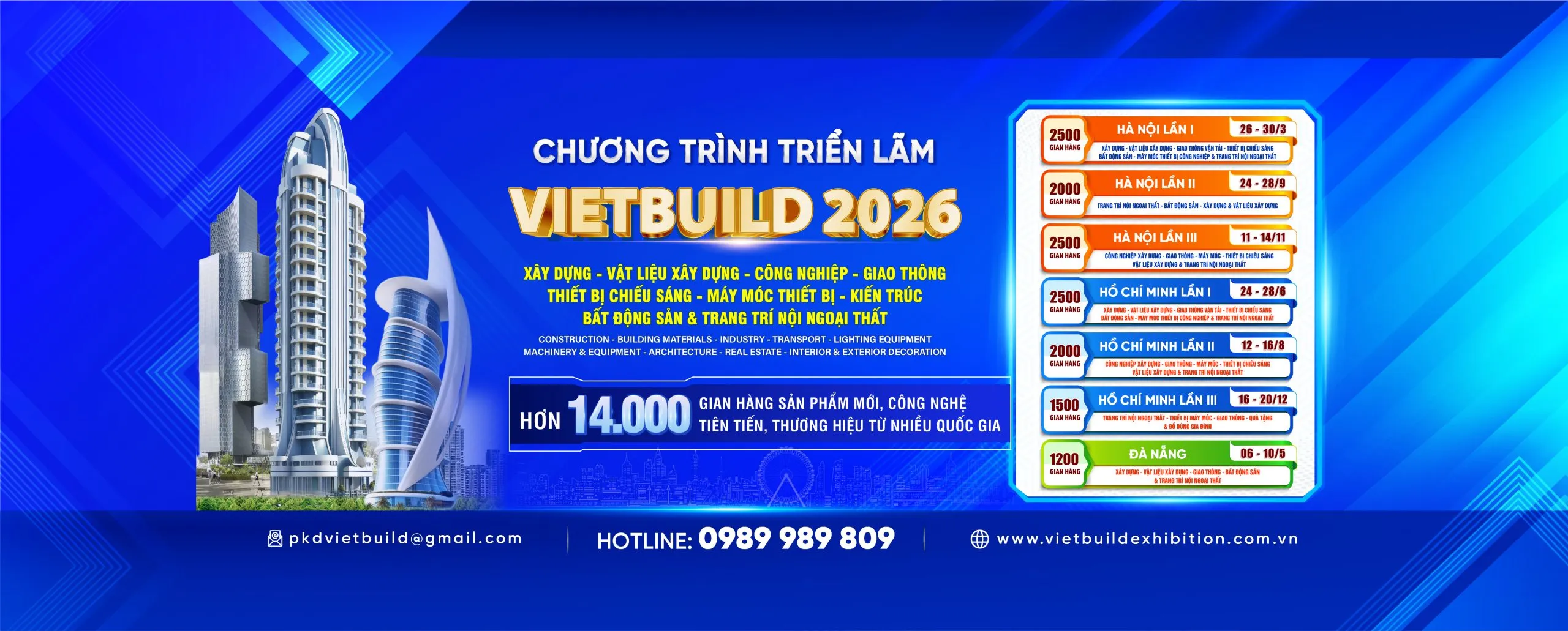 Thời gian và địa điểm tổ chức Vietbuild HCM 2026 Thời gian và địa điểm tổ chức Vietbuild HCM 2026