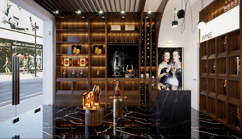 Mẫu thiết kế showroom rượu vang cao cấp diện tích rộng 5