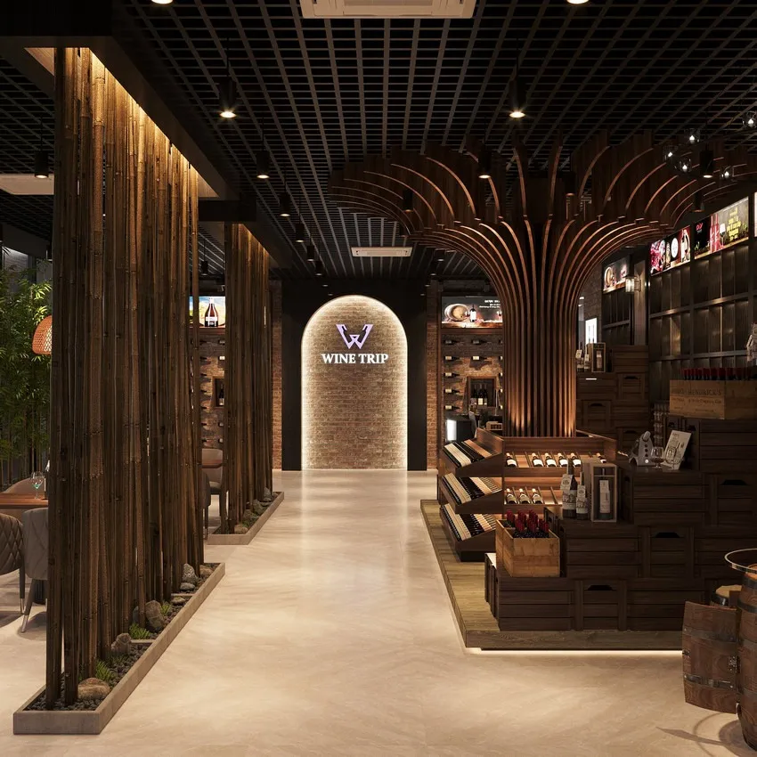 Thiết kế showroom rượu phong cách cổ điển sang trọng