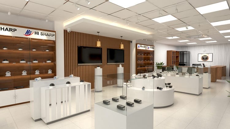 Mẫu showroom trưng bày camera