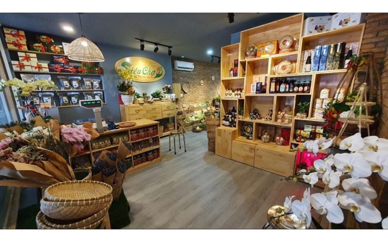 Mẫu thiết kế cửa hàng thực phẩm sạch phong cách xanh 5