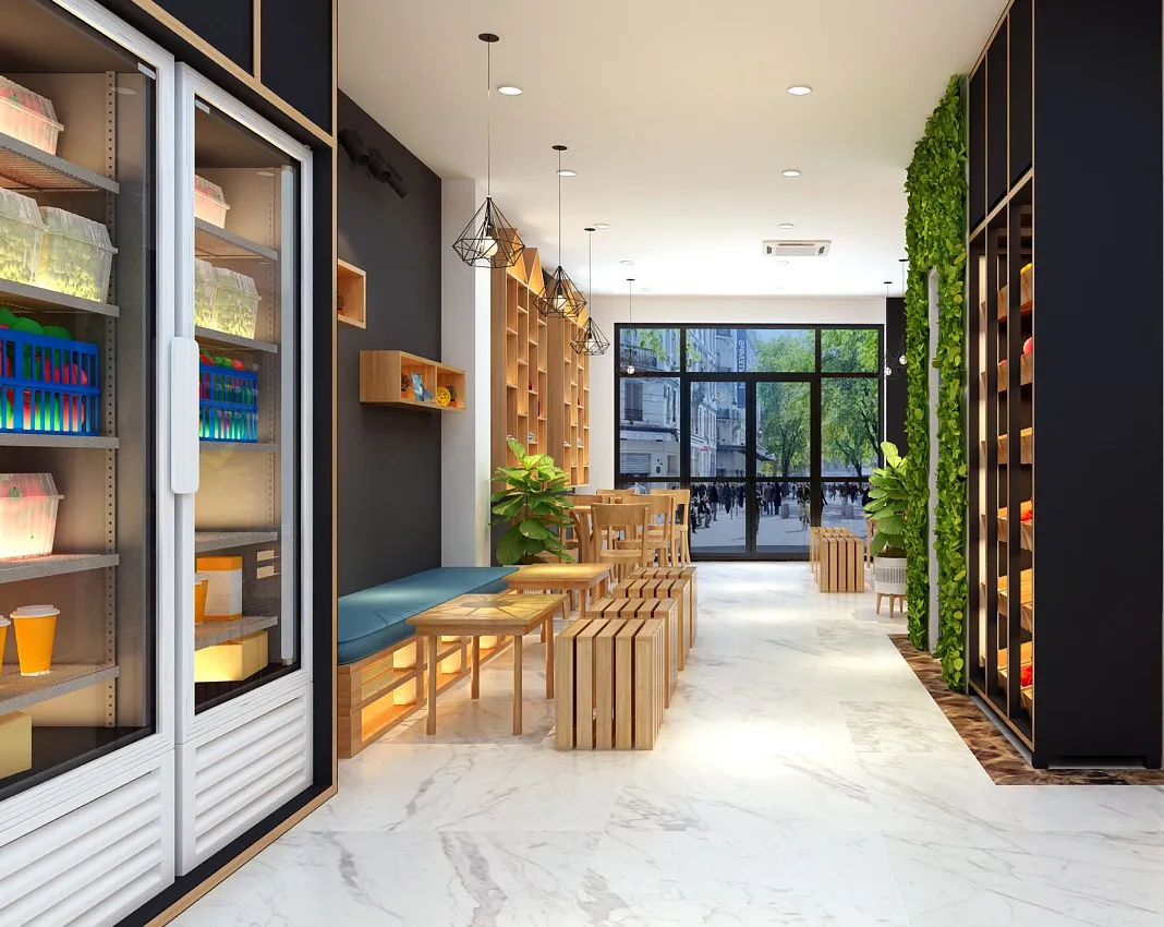 Mẫu showroom thực phẩm sạch cao cấp trưng bày thực phẩm sạch 3