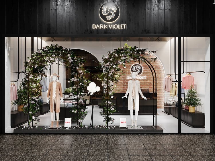 Mẫu thiết kế mặt tiền sang trọng lý tưởng cho các shop thời trang cao cấp