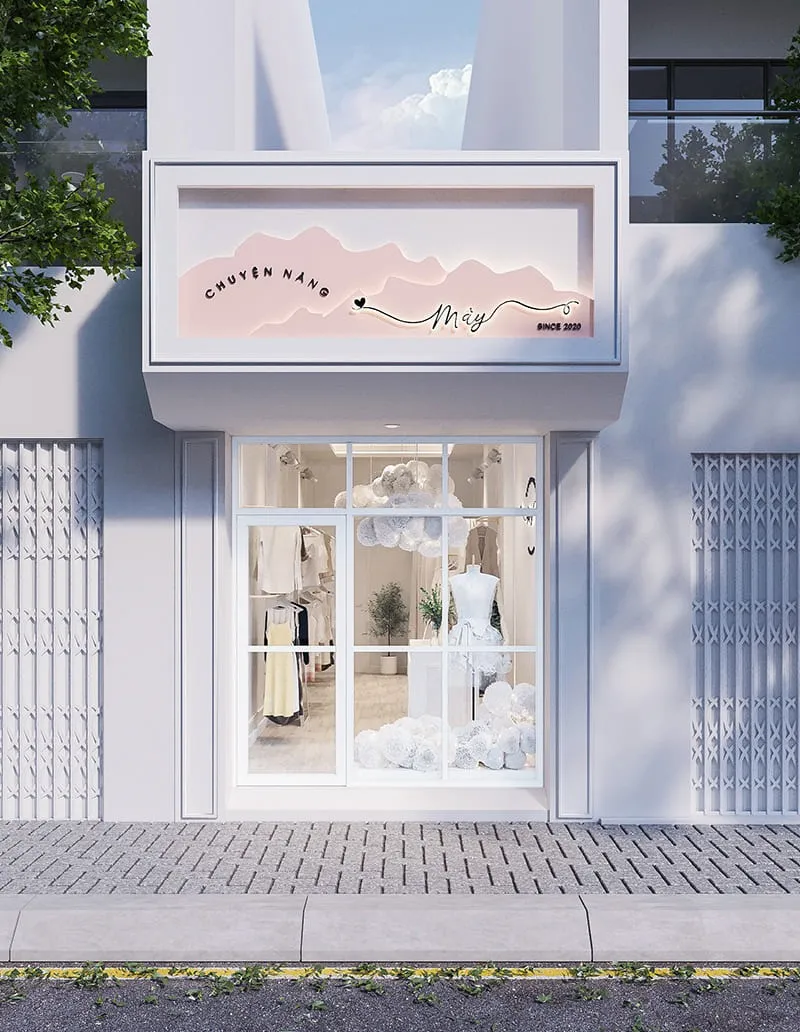 Một số mẫu thiết kế mặt tiền shop thời trang đẹp, xu hướng mới nhất 7