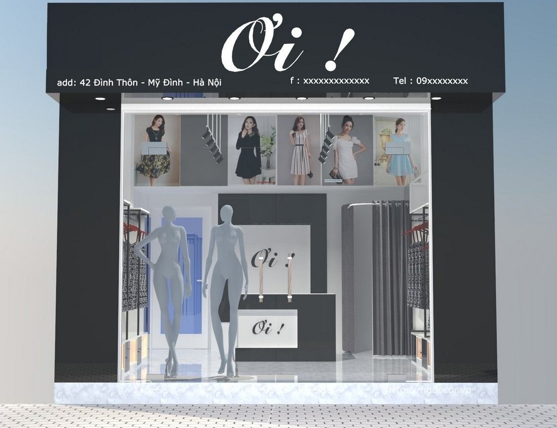 Một số mẫu thiết kế mặt tiền shop thời trang đẹp, xu hướng mới nhất 6