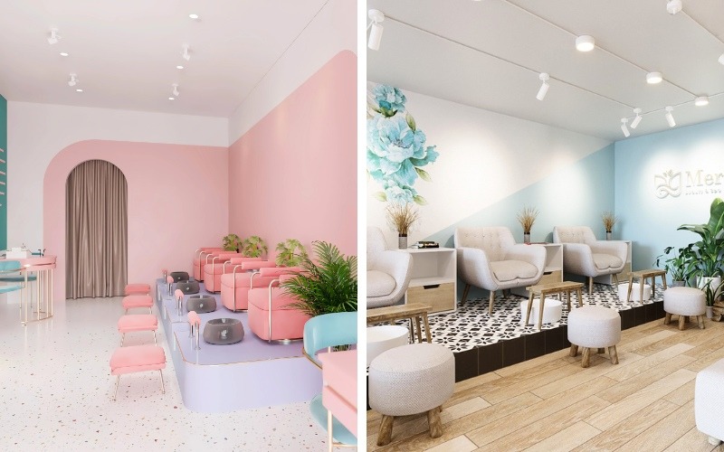 Mẫu tiệm nail nhỏ tiết kiệm diện tích Mẫu tiệm nail nhỏ tiết kiệm diện tích