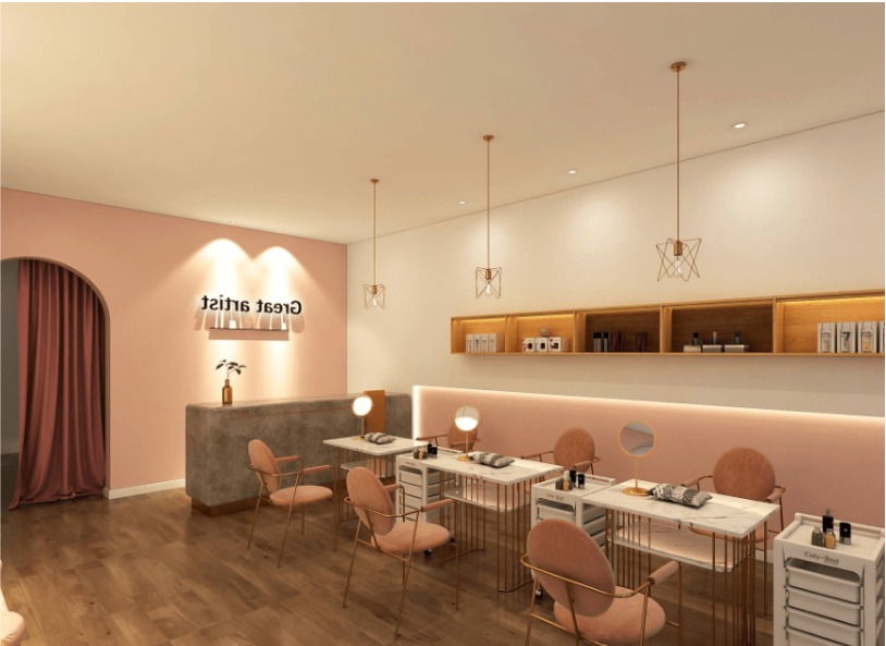 Mẫu tiệm nail nhỏ tiết kiệm diện tích 1