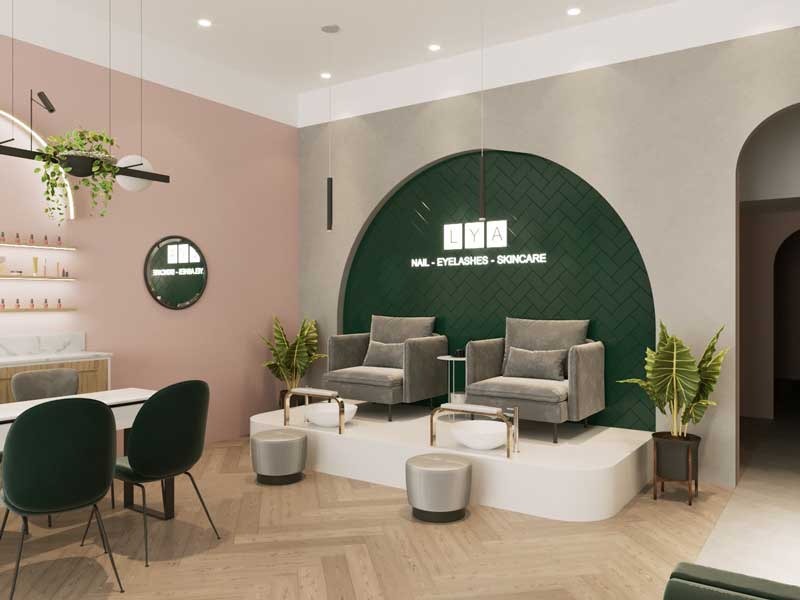 Mẫu tiệm nail hiện đại sang trọng 1