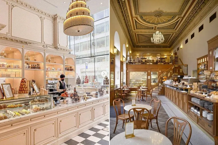 Bảng màu của thiết kế quán cafe kiểu Pháp thường xoay quanh những tông màu trung tính Bảng màu của thiết kế quán cafe kiểu Pháp thường xoay quanh những tông màu trung tính